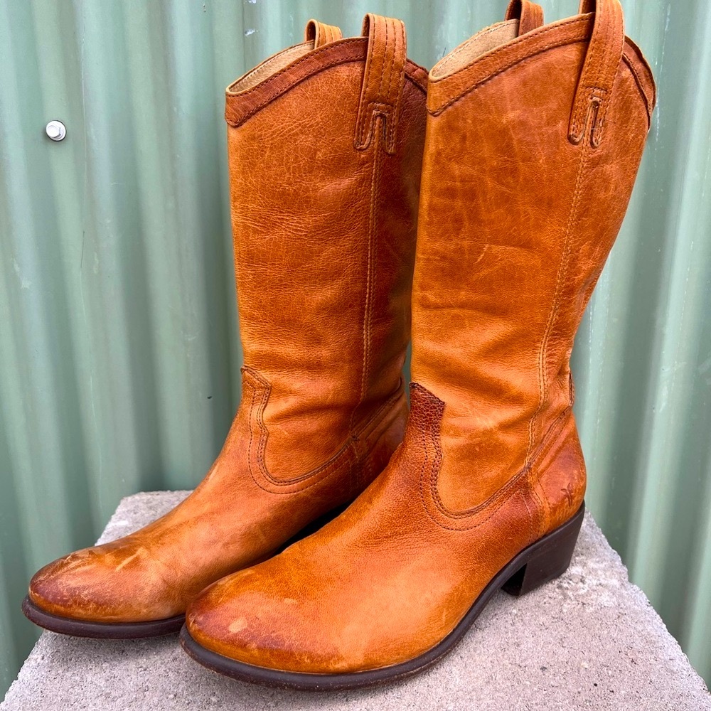 Frye caramel brown boot men’s sz 11B - Picture 3 of 11